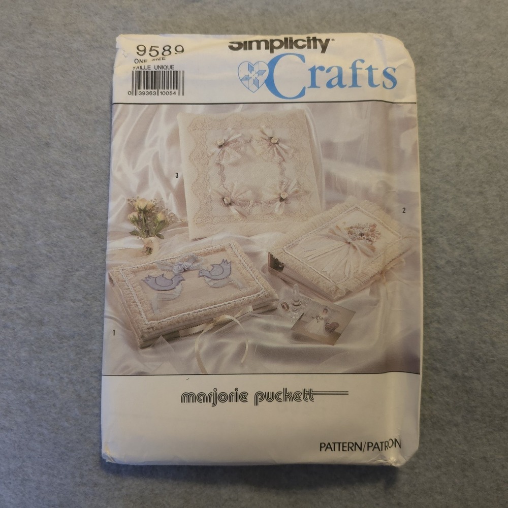 Vtg 1990 Simplicity 9589 Wedding/Bridal Accessories Album Cover Pattern Uncut